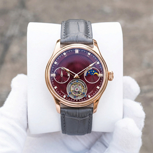 Reloj Mecánico Tourbillon con Fase Lunar de 24 Horas, Doble Hora, Esferas de Guilloché en Espiral de Lujo, Correa de Cuero y Acero Inoxidable, OEM - Product Image 2