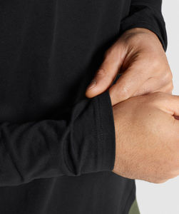 Camiseta de entrenamiento de cuello redondo en blanco personalizada, ropa activa, camiseta de manga larga ajustada para gimnasio, camisetas para hombres - Product Image 5