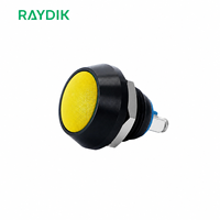 Sakelar Tombol Tekan Logam Anti Air 12v 36v 12mm Kepala Jamur Kecil Plastik/Logam untuk Arcade