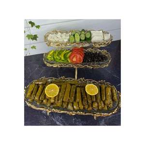 Ensemble petit-déjeuner à deux étages et ensemble petit-déjeuner individuel avec des plateaux de service complets en céramique de qualité alimentaire fabriqués en Turquie - Product Image 2