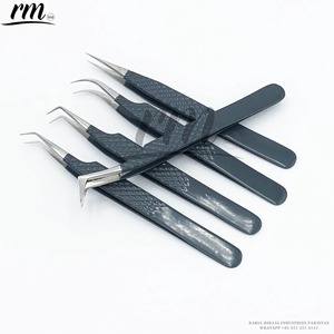 แหนบต่อขนตาสแตนเลสพร้อมโลโก้ของคุณแหนบปลายเงินเคลือบด้วยผงสีดำ - Product Image 6