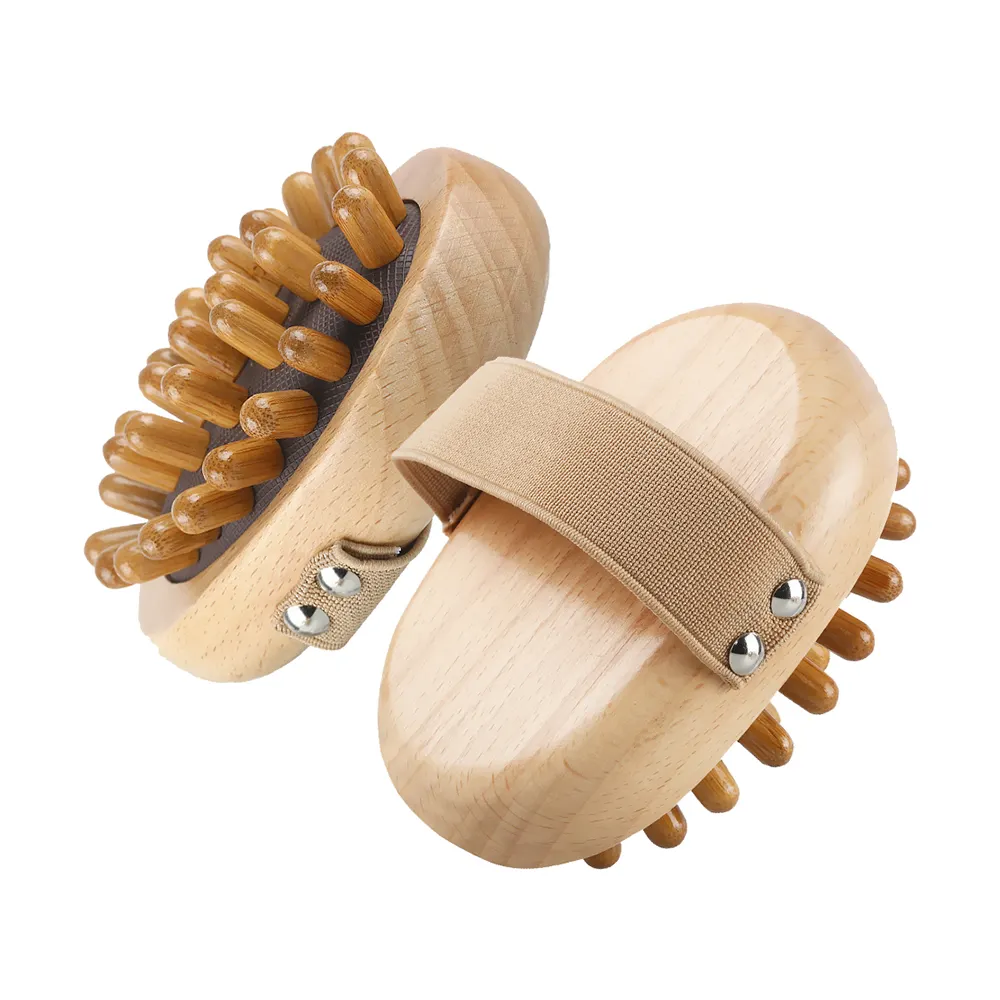 Groothandel Beste Kwaliteit Handheld Houten Ronde Natuurlijke Hoofdhuid Massageapparaat Houten Body Brush Massager