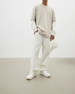 T-shirt oversize imprimé de qualité, col rond, manches courtes, coupe courte, avec motif, logo personnalisé, style streetwear. - Product Image 1