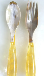 Premium Buffalo Horn Salad Server Set Eco-Friendly Dishwasher <b>Safe</b> Salad <b>Tools</b> for Home Kitchen Weddings Parties Stylish Durable - Product Image 6