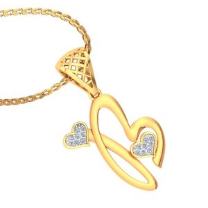 Ishi Diamantes Elegante 18K Oro B Alfabeto Laboratorio Crecido Diamante Colgante - Product Image 3