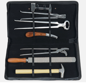 Kit de sabot maréchal-ferrant avec sac, outil de maréchal-ferrant en acier de qualité supérieure, soins des sabots des chevaux et des bovins, équipement de maréchalerie professionnel - Product Image 1