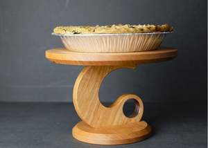 CHOICE Haute Qualité Vente Chaude En Bois D'acacia Pied Haut Plateau Rond En Bois Gâteau Stand pour Servir Gâteaux et Fruits - Product Image 2