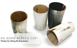 Coupe à vin viking naturelle Royal Artisans en corne de bœuf, coupe à boire en corne pour cadeaux d'affaires - Product Image 2