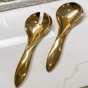 Support blanc avec couverts dorés, décoration de service de cuisine moderne pour maison et hôtel, ensemble de couverts élégants - Product Image 6