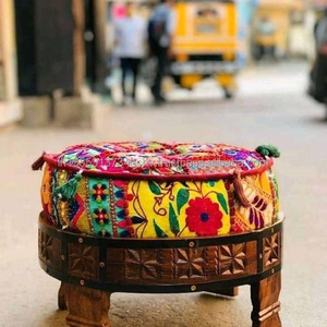 Solid Wood Stool with <b>Cushion</b> for Living Room Bedroom Kitchen Outdoor Use-Modern Design Home Decor - Product Image 3