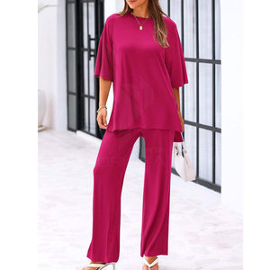 Conjunto Deportivo Ligero de Verano para Mujer, 100% Algodón, Diseño Sólido, Transpirable, Ecológico, de 2 Piezas, para Entrenamientos - Product Image 3