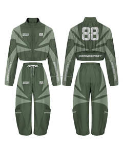 Ensemble de survêtements unisexe de grande taille personnalisé OEM veste coupe-vent en nylon pantalon de survêtement deux pièces pour le jogging coupe-vent pour femmes à vendre - Product Image 4