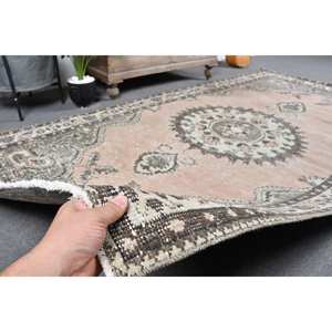 Alfombra de lana turca Vintage, diseño de retales verde y beige, área grande, respaldo de látex rectangular de 5 'X 8' 7 'para uso en pasillo y dormitorio - Product Image 3