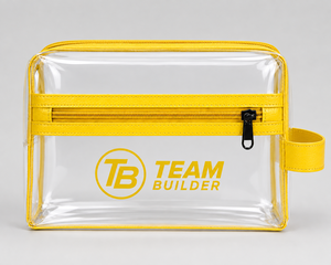 Bolsa de Aseo Transparente Amarilla Impermeable TEAM BUILDER con Cremallera y Correa para Muñeca, Tejido de Poliéster Duradero, Capacidad de 401-500ml - Product Image 3