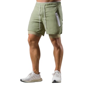 Pantalones cortos deportivos de poliéster de secado rápido para hombre con logotipo personalizado 2025 para correr, baloncesto, entrenamiento físico, patrón sólido informal - Product Image 2