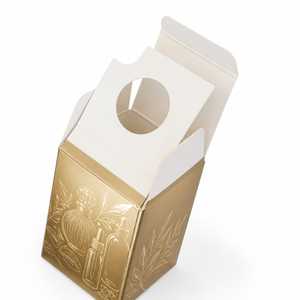 Boîte pliante pour emballage de bouteilles en verre avec estampage à chaud doré - Product Image 4