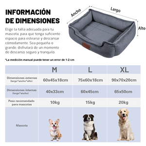 Ensemble de lit pour chien fabriqué en Espagne, hydrofuge et facile à nettoyer, rempli de fibres vierges pour un confort tout au long de l'année - Product Image 4