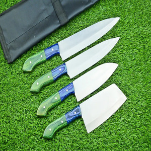 Ensemble de couteaux de cuisine/chef en acier damas sur mesure lame en acier au carbone de 5 pouces manche en palissandre rouleau de cuir couteau de cuisine/chef - Product Image 4