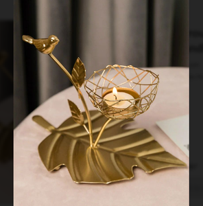 Tabletop Best Seller Tealight Candles <b>Holder</b> Leaf Design <b>Gold</b> Finished <b>Tea</b> <b>Light</b> Candle <b>Holder</b> Stand for Home Wedding - Product Image 1