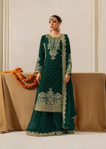 Conjunto de Traje Pakistaní con Bordado Intenso para Mujer, Salwar Kameez para Fiestas, Bodas y Eventos de Invierno - Product Image 5