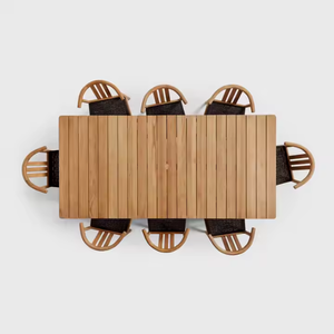 ENSEMBLE À MANGER CHAISE EN BOIS DE TECK AVEC CORDE NOIRE ET TABLE FABRIQUÉE EN INDONÉSIE - Product Image 2