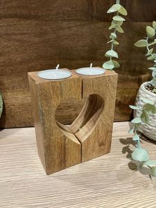 Candelabro de Color de madera de Acacia Natural recién llegado, candelabro de madera pulido hecho a mano o candelabro - Product Image 6