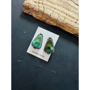 Elouise Kee Royston Turquoise & <b>Sterling</b> <b>Silver</b> <b>Stud</b> Earrings Bezel Setting Post Earring - Product Image 3
