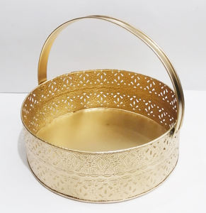 Corbeille de fruits en métal de haute qualité Offre Spéciale à prix réduit Corbeille de fruits de designer en fer plaqué or - Product Image 4