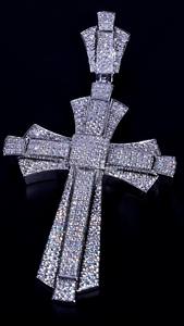 Women's 925 Silver Iced Out <b>Cross</b> Pendant Without Moissanite Gold Plated Hip Hop Necklace Vintage Style for Gift - Product Image 5