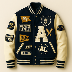 Veste universitaire en laine personnalisée en gros avec col montant | Style vintage Anti-UV à séchage rapide | Équipe OEM/ODM et vestes de mode - Product Image 2