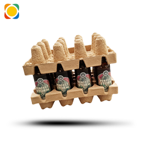 Bandeja de pulpa de vino moldeada ecológica, botella de papel reciclado, embalaje, pulpa de cerveza, envío de vino para protección de envío. - Product Image 6