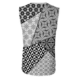 Vente en gros de t-shirts décontractés et personnalisés à manches courtes pour hommes t-shirts personnalisés à carreaux imprimés par sublimation de style patchwork - Product Image 2