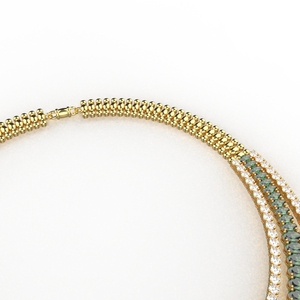 Collar de ónix verde pulido de oro Avarta con pendiente - Product Image 1