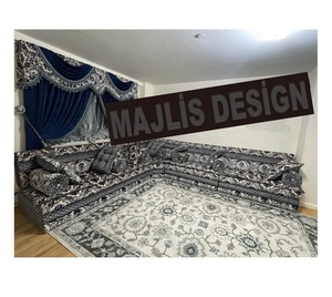 Sofá Marroquí Sedari, Jalsa Marroquí, Salón Marroquí, Lujoso Conjunto de Sofás en Forma de U, Conjunto de Sofás de Madera, Solo Enviamos Este Producto a Europa - Product Image 1