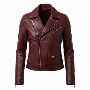 Veste de moto en cuir véritable marron pour femmes, commande personnalisée, approvisionnement en gros, style motard, manteau pour femmes, vêtements de mode quotidiens, qualité - Product Image 2