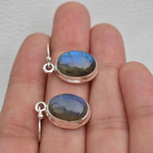 Pendientes de piedras preciosas de labradorita de la mejor calidad de la India, pendientes de plata de ley sólida 925 para mujer, Pendientes colgantes, joyería de plata - Product Image 2