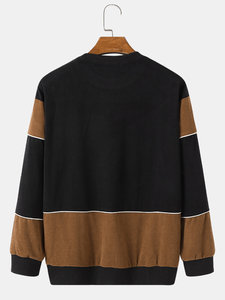 เสื้อสเวตเชิ้ตผู้ชายคอกลมสีพื้นคุณภาพสูงแบบสั่งทำพิเศษ เสื้อสเวตเชิ้ตผู้ชายสองสีคุณภาพสูงแบบสั่งทำพิเศษ - Product Image 2