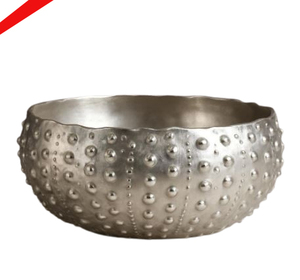 Tazón de servicio de metal con acabado plateado de aspecto moderno para decoración de mesa en casa - Product Image 3
