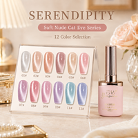 Yunzuan 15ml Vernis Gel UV LED Magnétique Effet Œil de Chat Nude, Soak Off, Effet Peau de Verre Scintillant pour Salon