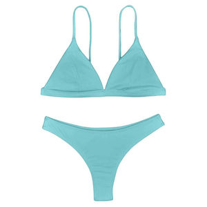 Nouveauté : Ensemble bikini 2 pièces sexy pour femme, couleur unie avec logo personnalisé, motif imprimé unique, technique de teinture unie, dernier style - Product Image 1