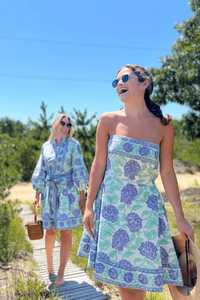 Robe d'été décontractée pour femme en coton, sans bretelles, style bohème, à imprimé floral et léopard, coupe trapèze, taille naturelle, idéale pour la plage - Product Image 5