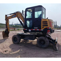 Mini-excavatrice SANY SY65W PRO 90 % neuve, 6 tonnes, équipement de construction chinois, moteur, engrenage, pompe, roulement, garantie 1 an, 2022