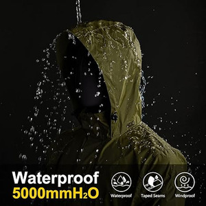 Veste de pluie pour homme Imperméable avec capuche Veste coupe-vent légère pour homme Respirante téléchargée par Dress Sports - Product Image 4