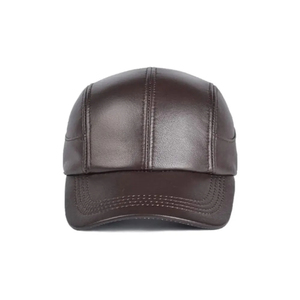 Nueva Gorra de Cuero Genuino de Color Sólido a la Moda para Hombre, Gorra de Cuero con Logotipo Personalizado de Alta Calidad - Product Image 3