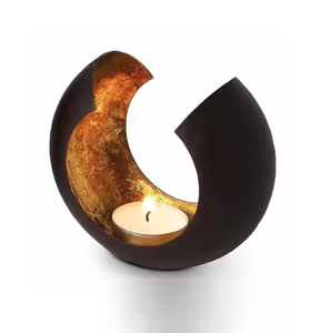 Bougie décorative noire et dorée faite à la main de forme ronde votive pour décoration de vaisselle de mariage à la maison bougie votive disponible en bas quantité minimale de commande - Product Image 6