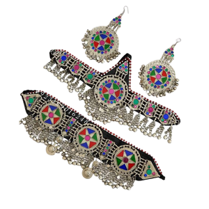 Ensemble de bijoux afghans de style traditionnel faits à la main en matériaux de haute qualité, collier et boucles d'oreilles pour femmes à bas prix - Product Image 1