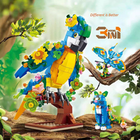 Jouet éducatif pour enfants, blocs de construction animaux 3 en 1 personnalisés, plastique coloré, perroquet, chat, papillon, dinosaure, cheval, jouet transformable