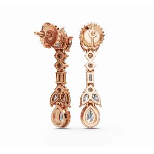 Pendientes de Diseño Cleopatra Reales de Oro de 9 Quilates de Primera Calidad, Esmeralda y Corte Pera, Joyería Cultivada en Laboratorio, Proveedor Mayorista de Exportación B2B - Product Image 3