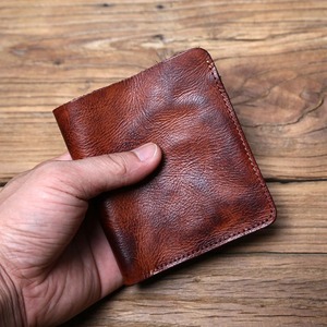 Factory Wholesale Custom Crazy Bull Men's Short Genuine Leather <b>Wallet</b> Fold Embroidery RFID Blocking Money Clip <b>Card</b> <b>Holder</b> - Product Image 4