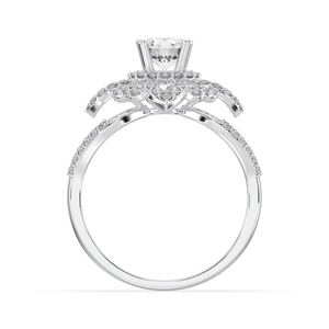 Bague en forme de fleur personnalisée pour femme en argent sterling 925 avec pierre CZ fabriquée au Vietnam - Product Image 4